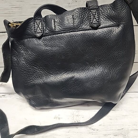 Madewell Transport Black Leather Small Tote Bag Handle and Crossbody Straps - Picture 2 of 10